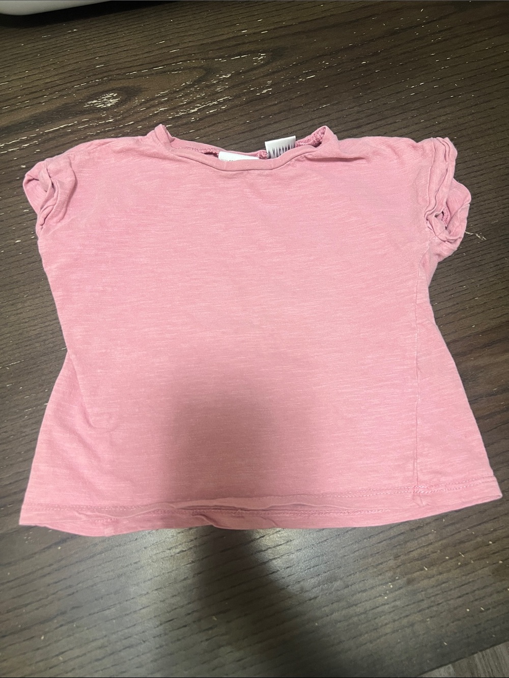 Zara Pink Short Sleeve Tee with Ruffle Cap Sleeves